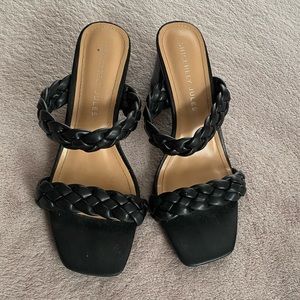 Sincerely Jules Women's Size 10 Iris Block Heel Braided Strap Sandals Black